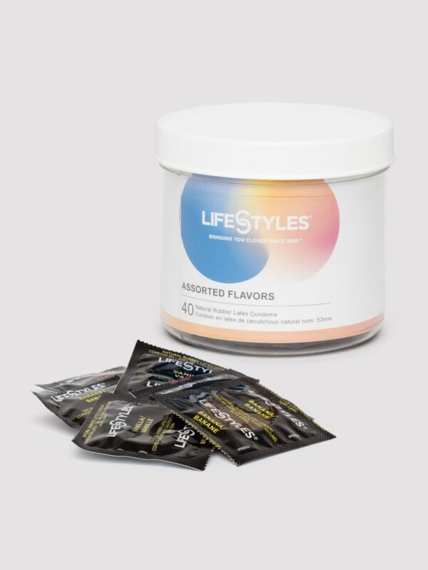 Lifestyles Assorted Flavours and Colours Latex Condoms (40 Pack)