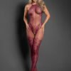 Fantasy Lingerie Burgundy Lace Crotchless Bodystocking