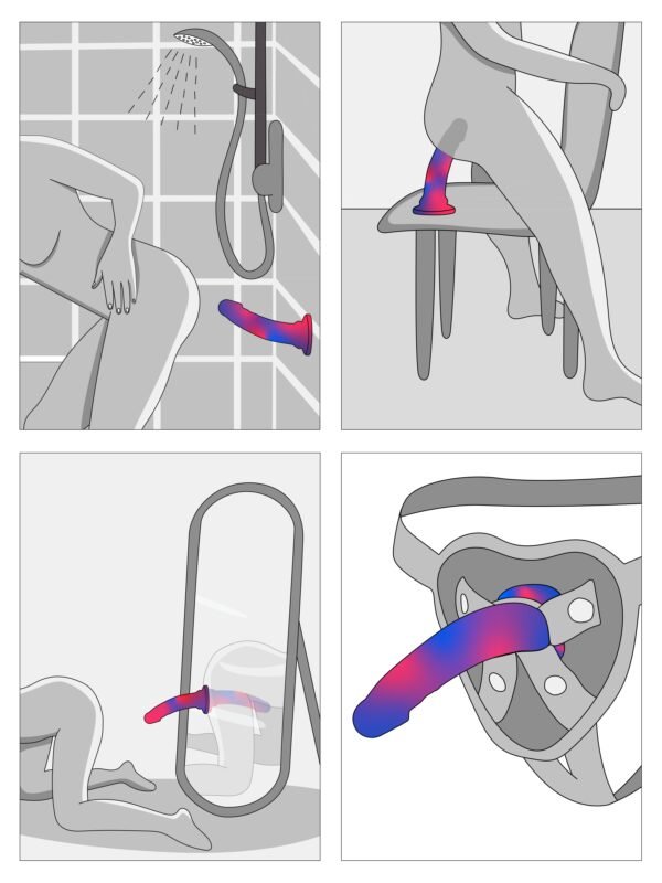 a38847g75100_5 Lifelike Lover Luxe Realistic Multicoloured Silicone Dildo 7 Inch