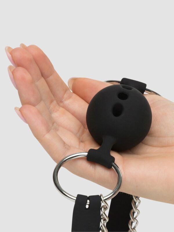 DOMINIX Deluxe Large Breathable Ball Gag with Nipple Clamps