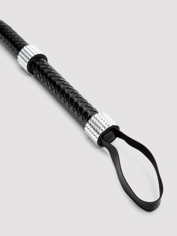 Leg Avenue Faux Leather Rhinestone Handle Whip