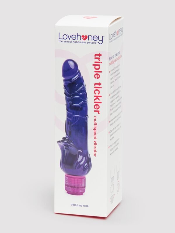 Lovehoney Triple Tickler Realistic Purple G-Spot Dildo Vibrator 5.5 inch