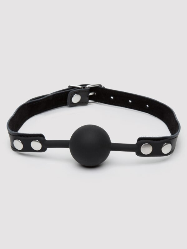 Bondage Boutique Faux Leather Medium Silicone Ball Gag