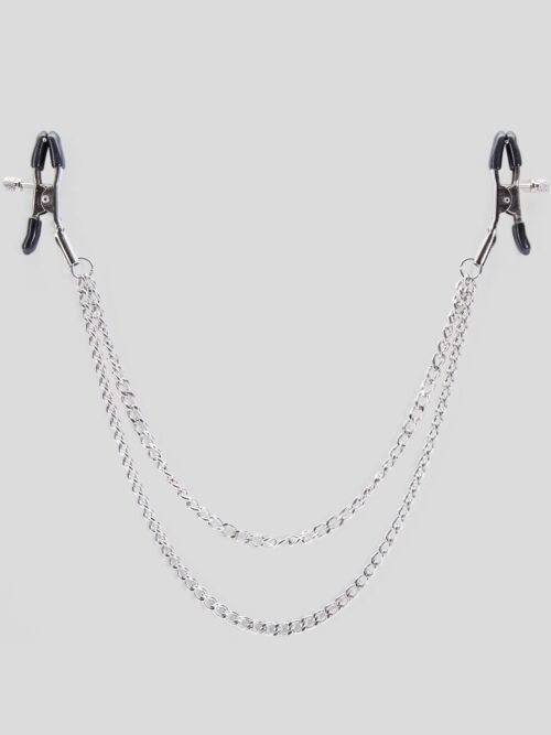 Bondage Boutique Adjustable Nipple Clamps with Double Chain