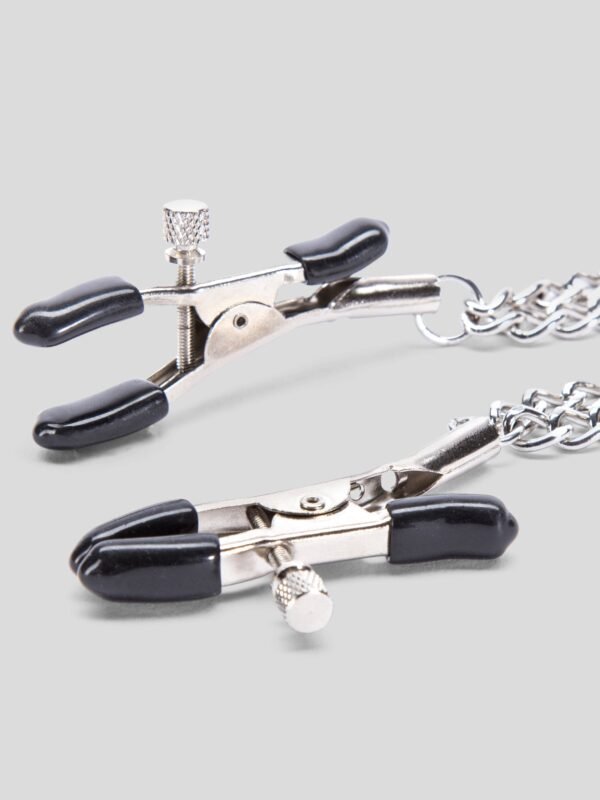 Bondage Boutique Adjustable Nipple Clamps with Double Chain
