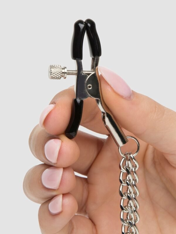 Bondage Boutique Adjustable Nipple Clamps with Double Chain