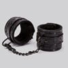 Bondage Boutique Black Rose Faux Fur Lined Wrist Cuffs