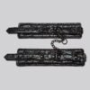 Bondage Boutique Black Rose Faux Fur Lined Wrist Cuffs