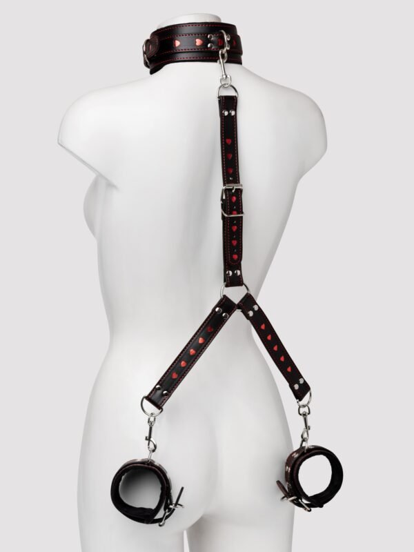Bondage Boutique Heart Collar to Wrist Restraints
