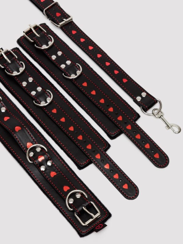 Bondage Boutique Heart Collar to Wrist Restraints