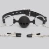 DOMINIX Deluxe Large Breathable Ball Gag with Nipple Clamps