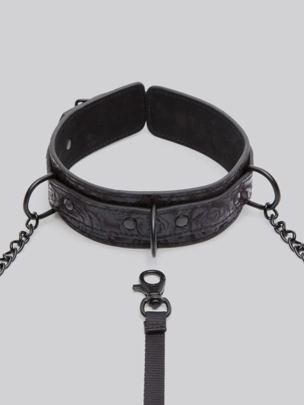 Bondage Boutique Black Rose Collar with Nipple Clamps