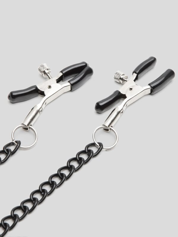Bondage Boutique Black Rose Collar with Nipple Clamps