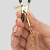 Bondage Boutique Adjustable Nipple Clamps with Gold Chain