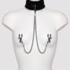 SEI MIO Twin Tweaks Velvet Collar with Nipple Clamps