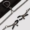 SEI MIO Twin Tweaks Velvet Collar with Nipple Clamps
