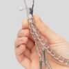 Fetish Fantasy Rock Hard Adjustable Nipple Clamps with Double Chain
