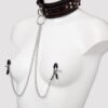 86964_3 Bondage Boutique Heart Collar with Nipple Clamps and Chain