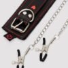 86964_5 Bondage Boutique Heart Collar with Nipple Clamps and Chain