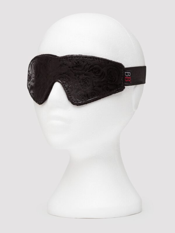 Bondage Boutique Black Rose Faux Fur Lined Blindfold