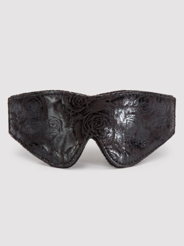 Bondage Boutique Black Rose Faux Fur Lined Blindfold