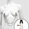 Bondage Boutique Adjustable Nipple Clamps with Double Chain