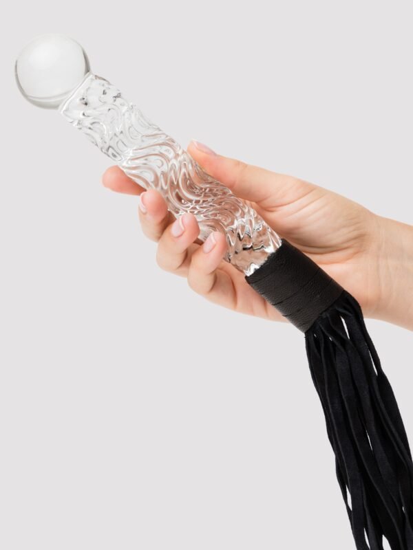 Icicles No 38 Glass Dildo with Leather Flogger