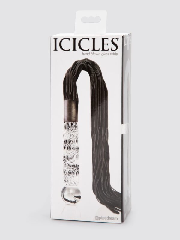 Icicles No 38 Glass Dildo with Leather Flogger