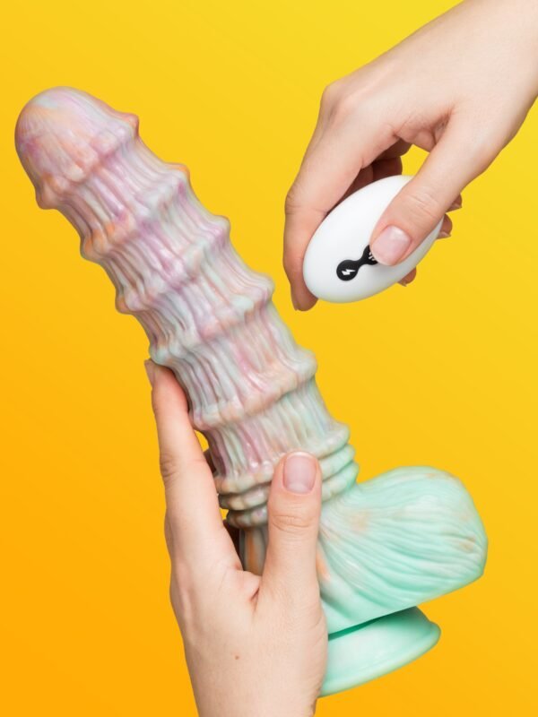 Fantasy Textured Remote Control Dildo Vibrator 8 Inch