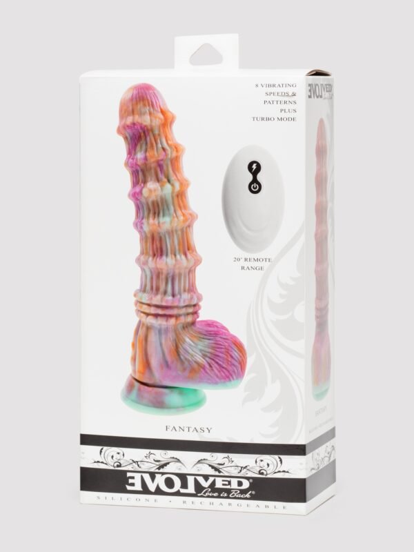 Fantasy Textured Remote Control Dildo Vibrator 8 Inch