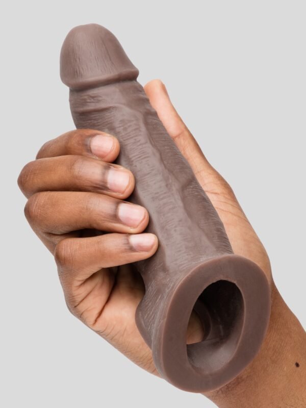 Lovehoney Real-Feel Penis Extender 1.5 Inch with Ball Loop - Flesh Brown