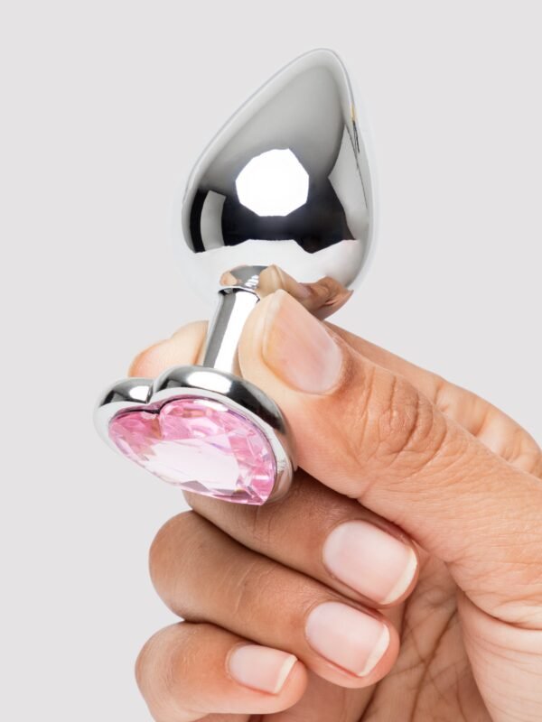 Lovehoney Jeweled Heart Metal Medium Butt Plug 3 Inch