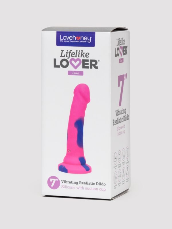 Lifelike Lover Luxe Realistic Multicoloured Silicone Vibrating Dildo 7 Inch