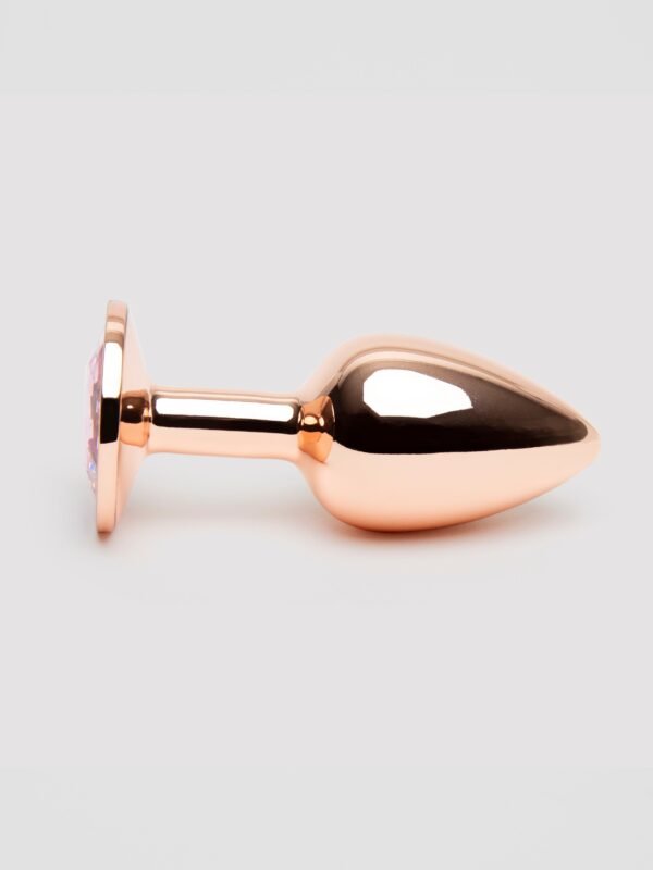 Rear Assets Small Jewelled Rose Gold Metal Butt Plug 2 Inch
