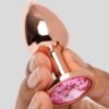 Rear Assets Small Jewelled Rose Gold Metal Butt Plug 2 Inch