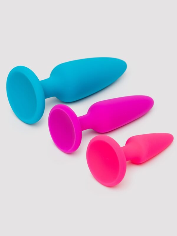 Rainbow Tapered Silicone Butt Plug Set (3-Piece)
