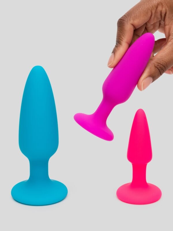 Rainbow Tapered Silicone Butt Plug Set (3-Piece)