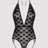 66936_5 Lovehoney Crotchless Deep Plunge Black Lace Teddy