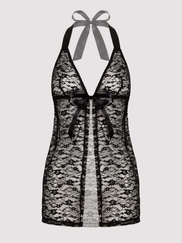 Lovehoney Plus Size Unwrap Me Black Lace Babydoll