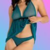 Lovehoney Barely There Sheer Green Babydoll Set