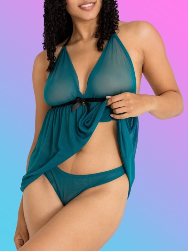 Lovehoney Barely There Sheer Green Babydoll Set