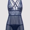 Lovehoney Late Night Liaison Blue Lace Babydoll Set