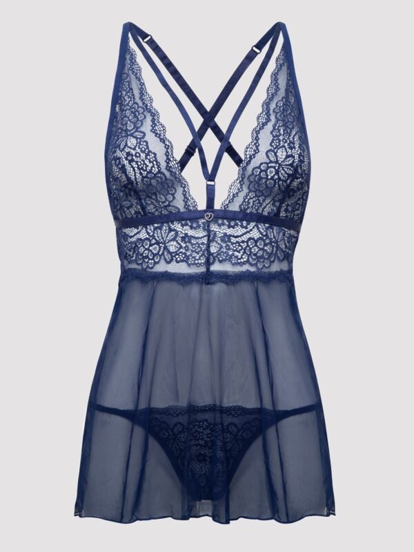 Lovehoney Late Night Liaison Blue Lace Babydoll Set
