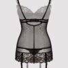 Lovehoney Treasure Me Black Underwired Plunge Chemise Set