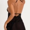 Lovehoney Peek-a-Boo Black Lace Babydoll Set