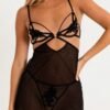 Lovehoney Divine Romance Black Chemise & Pearl G-string Set