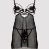 Lovehoney Divine Romance Black Chemise & Pearl G-string Set