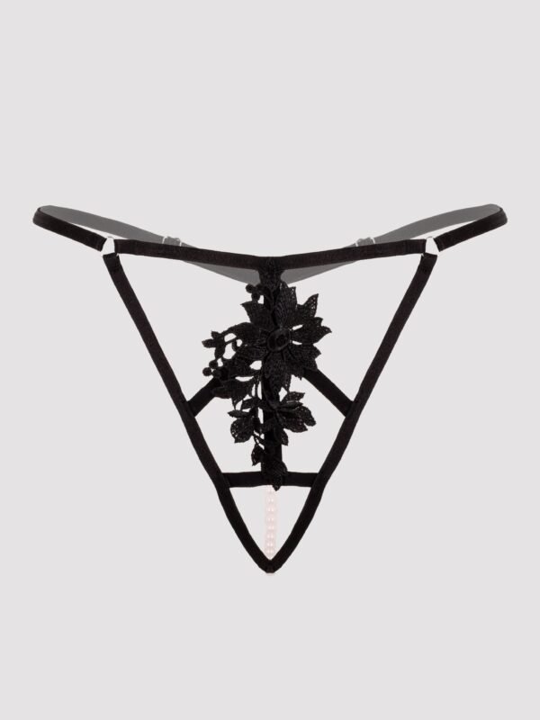 Lovehoney Divine Romance Black Chemise & Pearl G-string Set