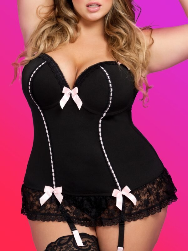 Lovehoney Plus Size Seduce Me Push-Up Basque Set