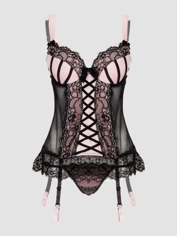 Lovehoney Boudoir Belle Blush Pink Push-Up Basque Set